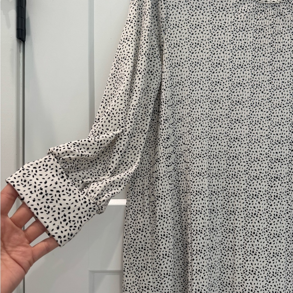 Adrianna Papell Cream & Black Print Blouse, Business Casual Top- Size‎ Small - Picture 5 of 9